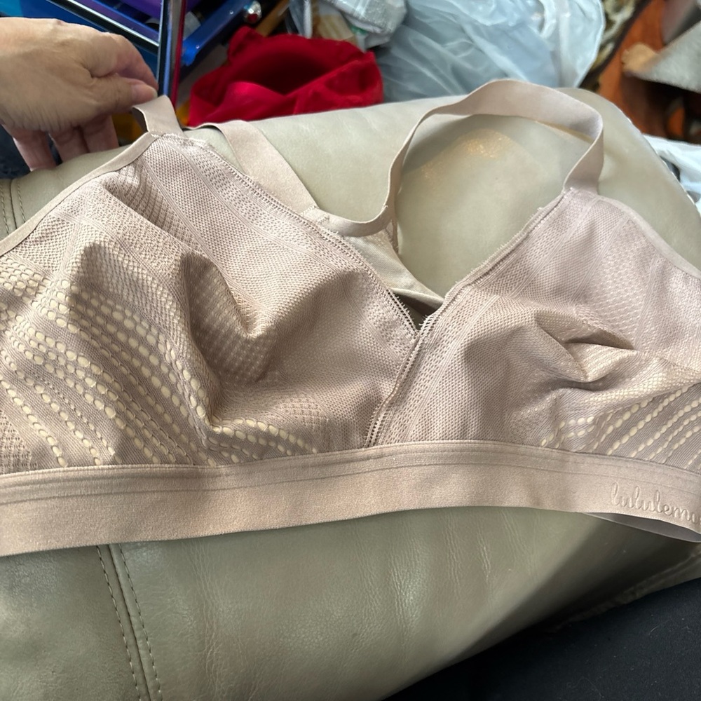 COPY - lululemon athletica Tan -Awake to Lace' Wireless Crossback Bra Size 38C